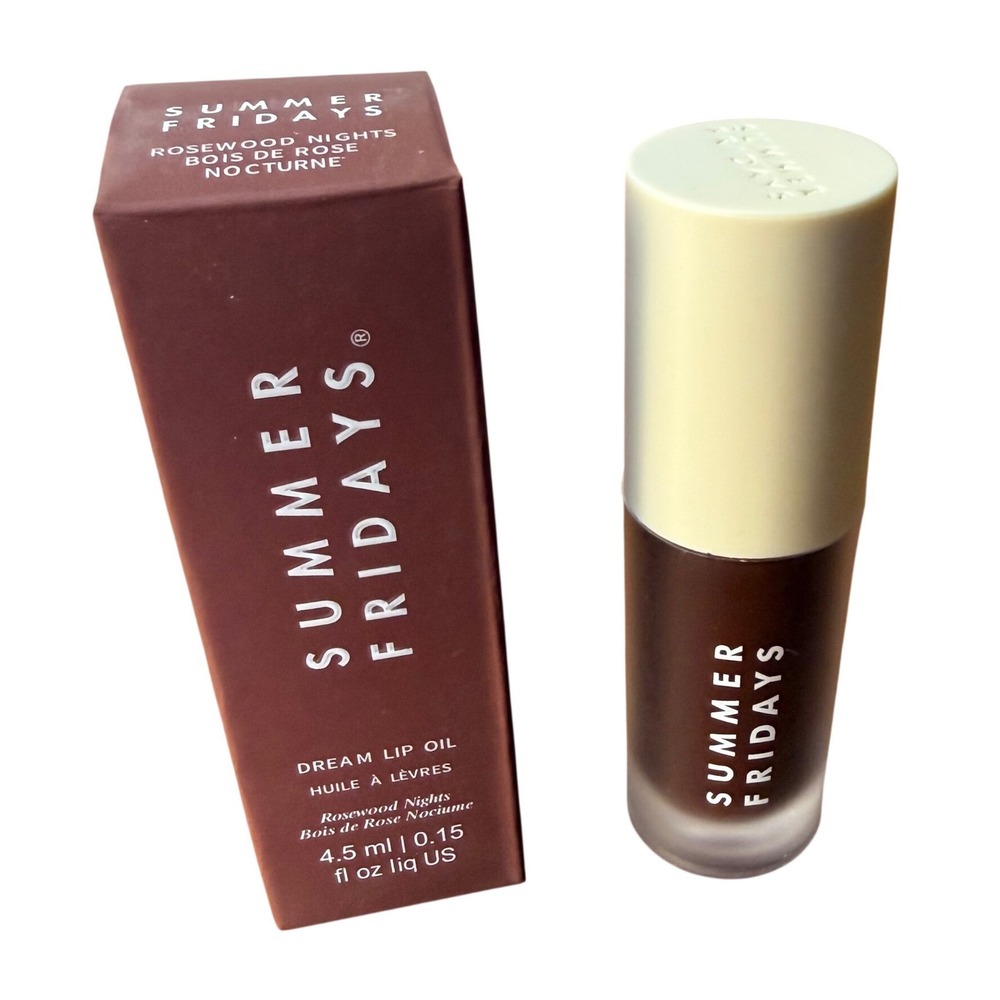 Summer Fridays Dream Lip Oil Rosewood Nights 4.5ml High Shine Tint New in Box